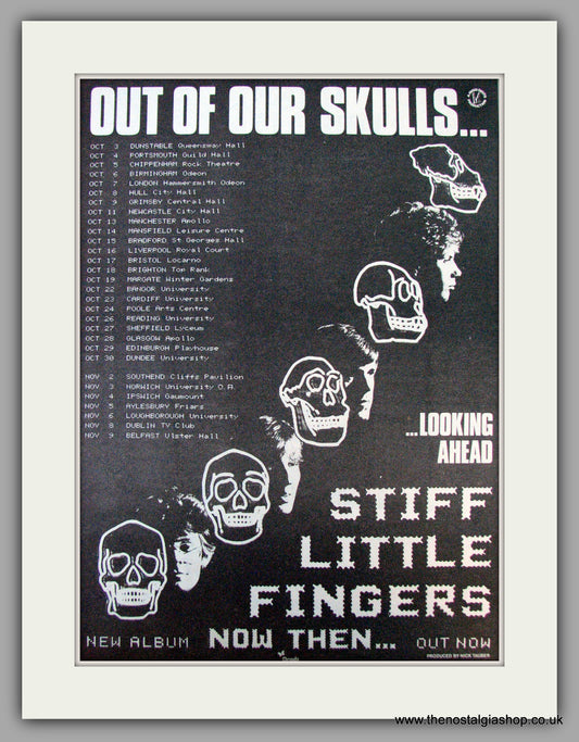 Stiff Little Fingers. Now Then. UK Tour Dates . Vintage Advert 1982 (ref AD9703)