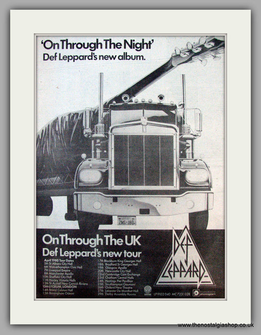 Def Leppard. On Through The Night. Vintage Advert 1980 (ref AD9717)