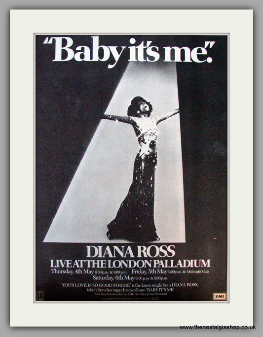 Diana Ross. Baby It's Me. Vintage Advert 1978 (ref AD9720)