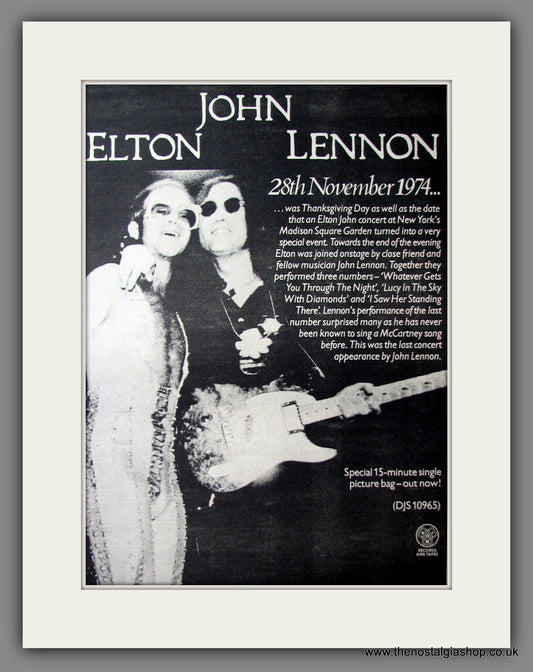 John Lennon & Elton John Concert. Original Advert 1981 (ref AD12554)