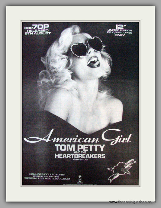 Tom Petty. American Girl. Vintage Advert 1977 (ref AD9735)