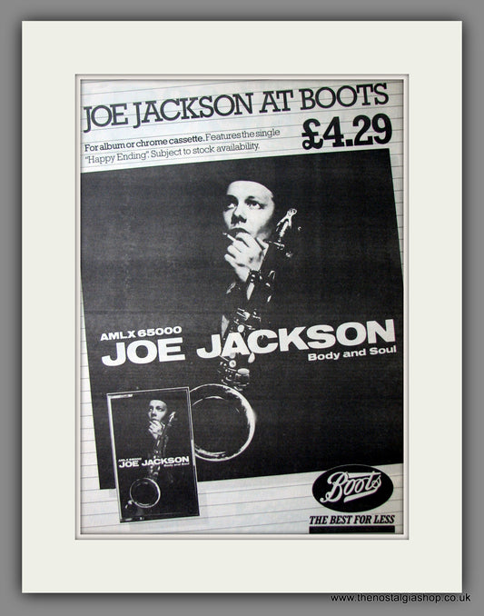 Joe Jackson Body And Soul. Original Advert 1984 (ref AD12576)