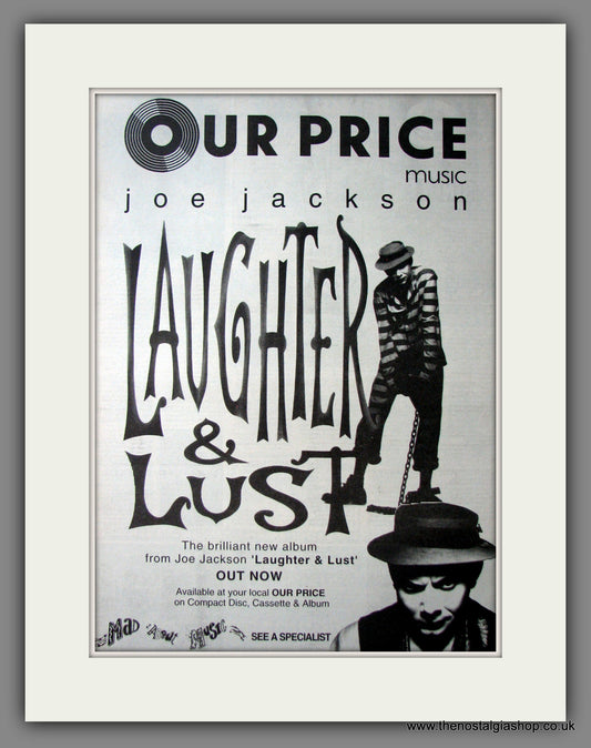 Joe Jackson Laughter And Lust. Original Advert 1991 (ref AD12577)