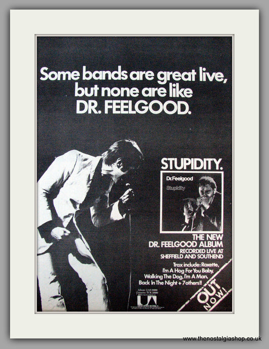 Dr. Feelgood. Stupidity. Vintage Advert 1976 (ref AD9750)