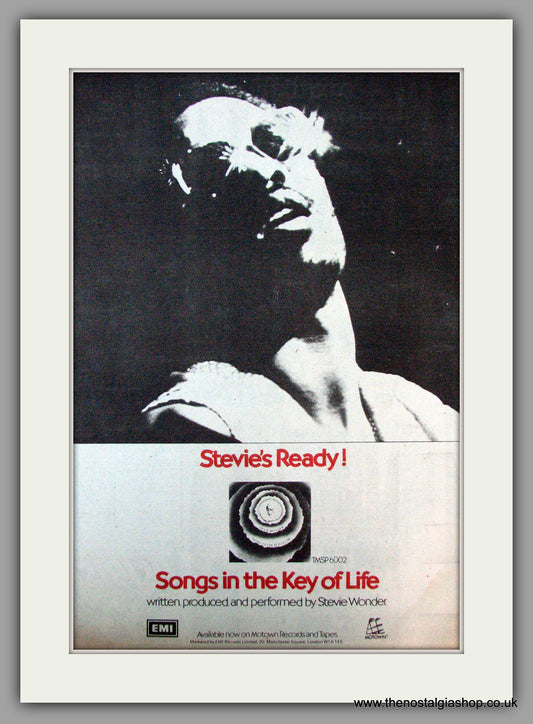 Stevie Wonder. Songs In The Key Of Life. Vintage Advert 1976 (ref AD9752)