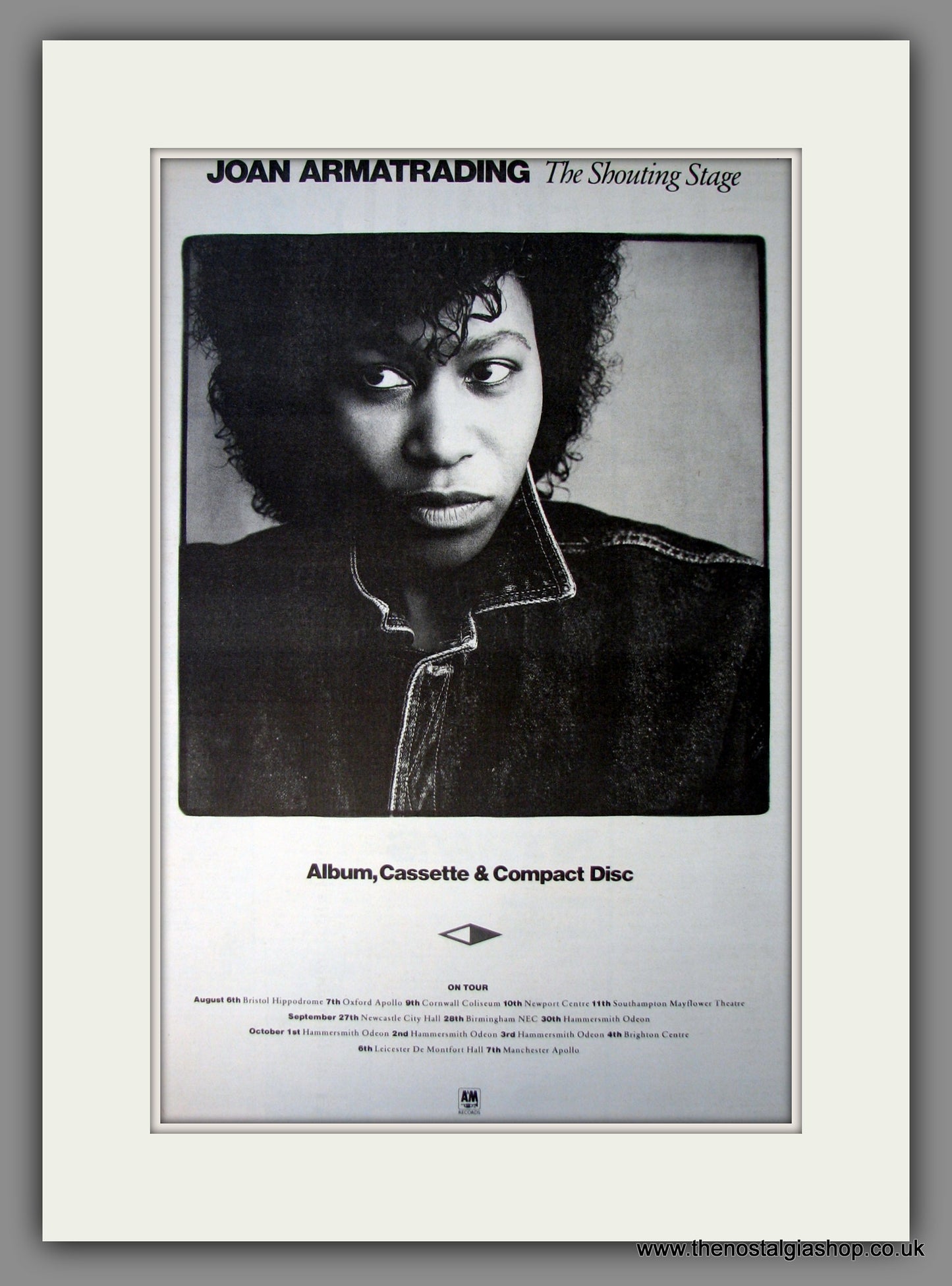 Joan Armatrading The Shouting Stage. Original Advert 1988 (ref AD12602)