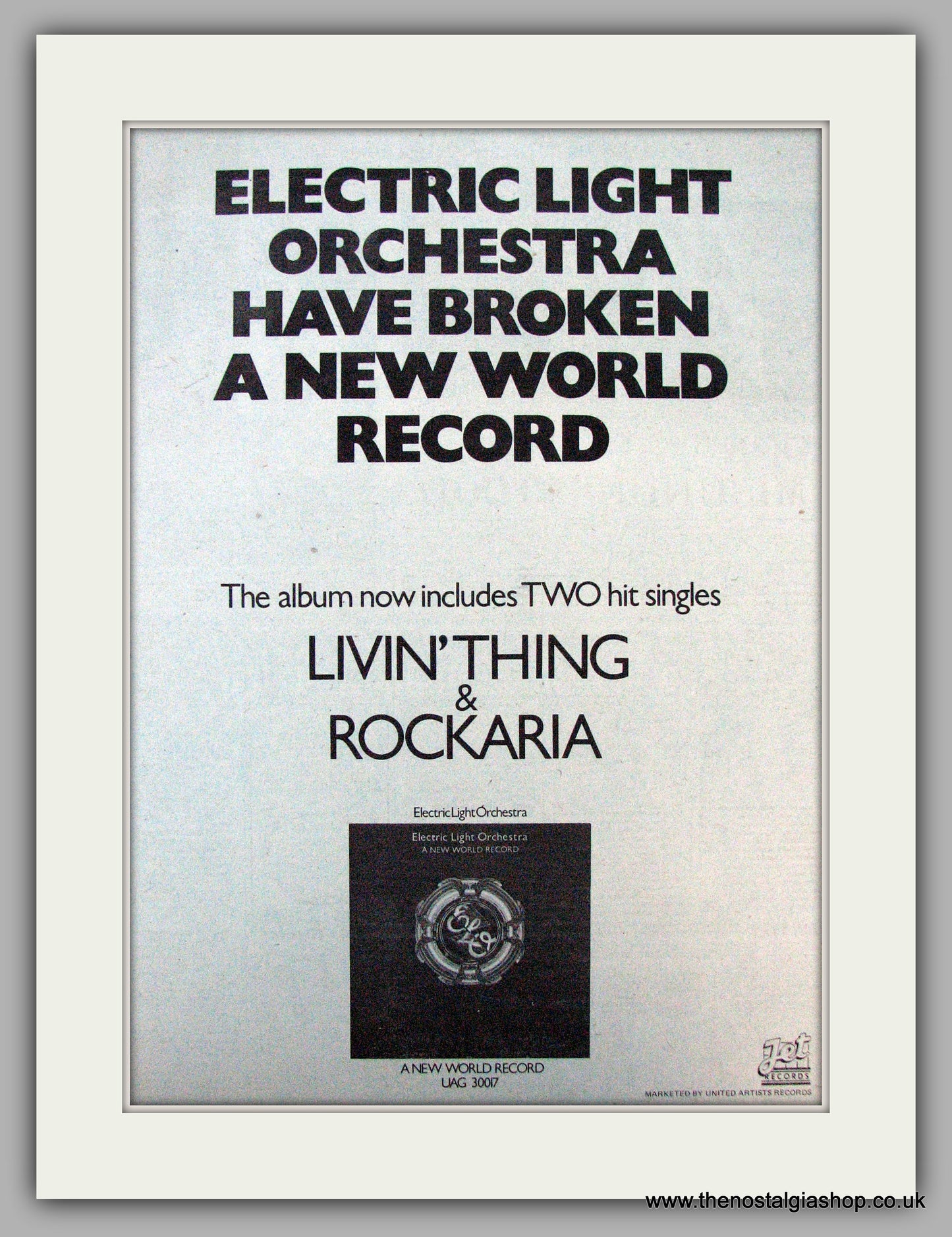 Electric Light Orchestra. Livin' Thing. Vintage Advert 1977 (ref AD9776)