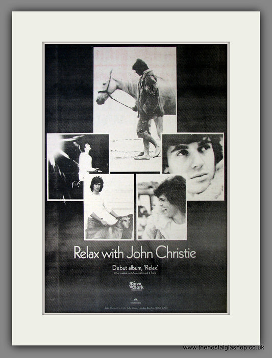 John Christie Relax. Original Advert 1974 (ref AD12609)