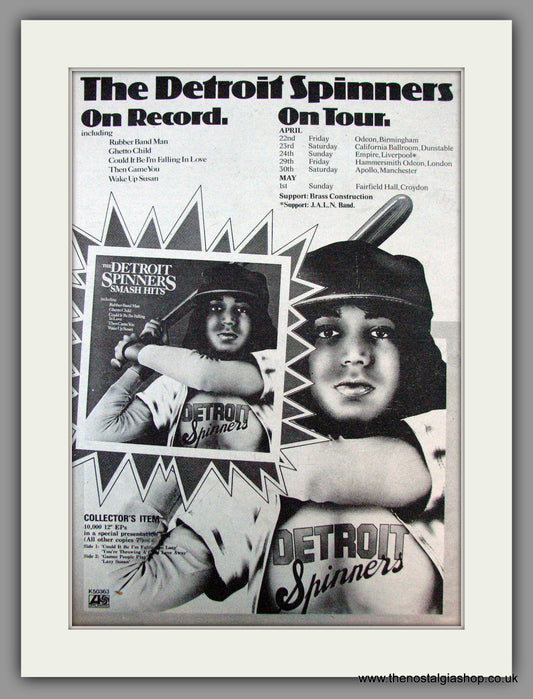 Detroit Spinners. On Record, On Tour. Vintage Advert 1977 (ref AD9782)