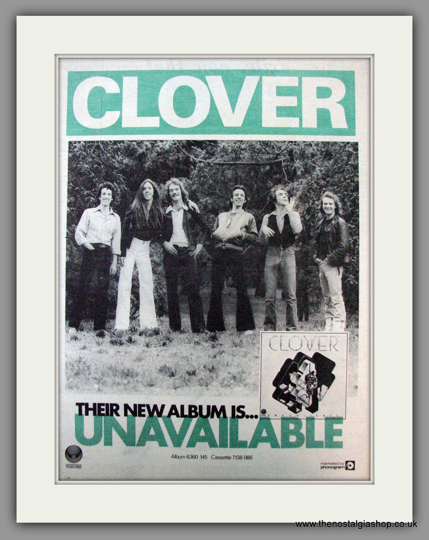 Clover. Unavailable. Vintage Advert 1977 (ref AD9784)