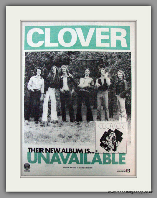 Clover. Unavailable. Vintage Advert 1977 (ref AD9784)