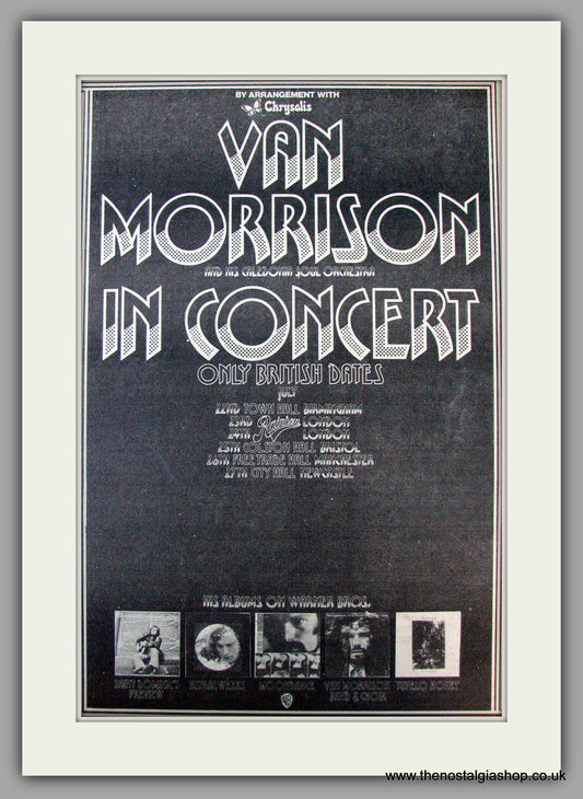 Van Morrison UK Tour Dates. Vintage Advert 1973 (ref AD9788)