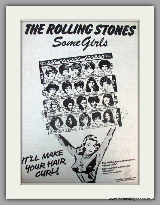 Rolling Stones. Some Girls. Vintage Advert 1978 (ref AD9797)