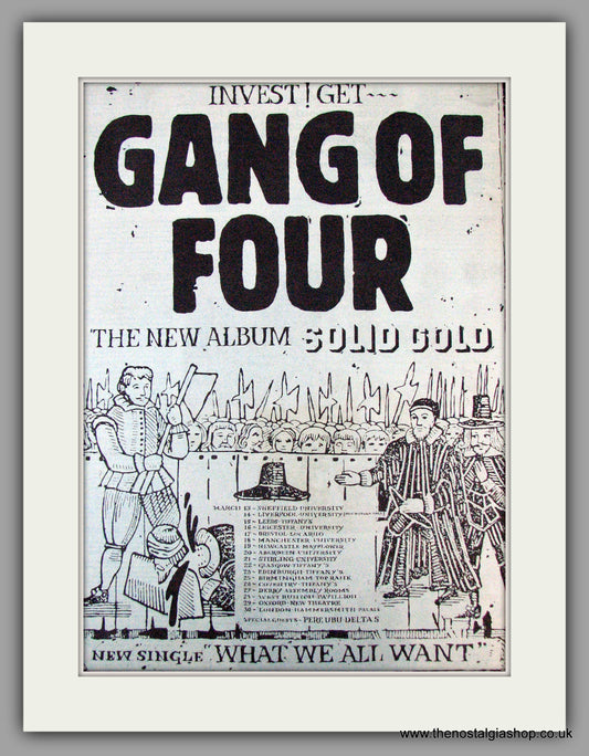 Gang Of Four. Solid Gold. Vintage Advert 1981 (ref AD9805)