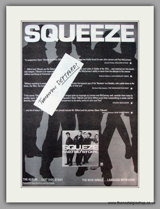 Squeeze. Eastside Story. Vintage Advert 1981 (ref AD9840)