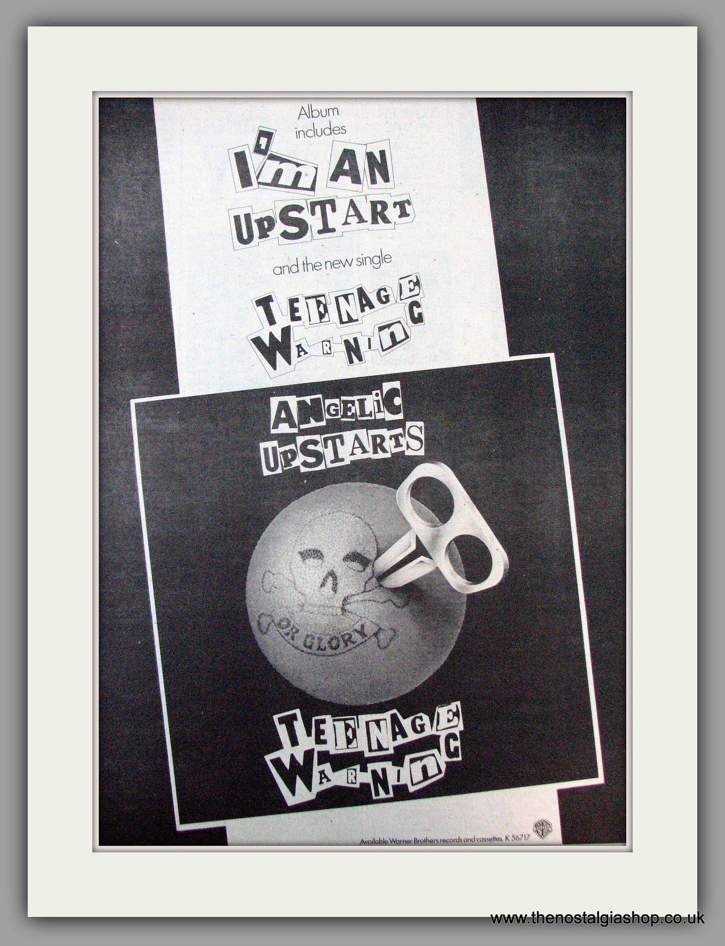 Angelic Upstarts. Teenage Warning. Vintage Advert 1979 (ref AD9848)