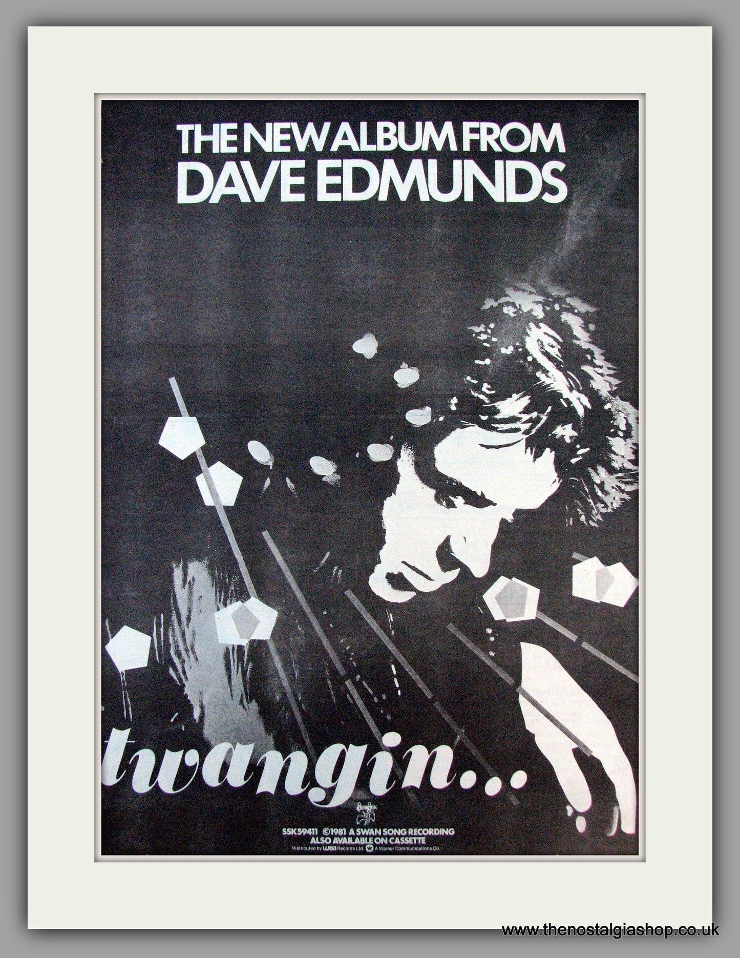 Dave Edmunds. Twangin. Vintage Advert 1981 (ref AD9855)