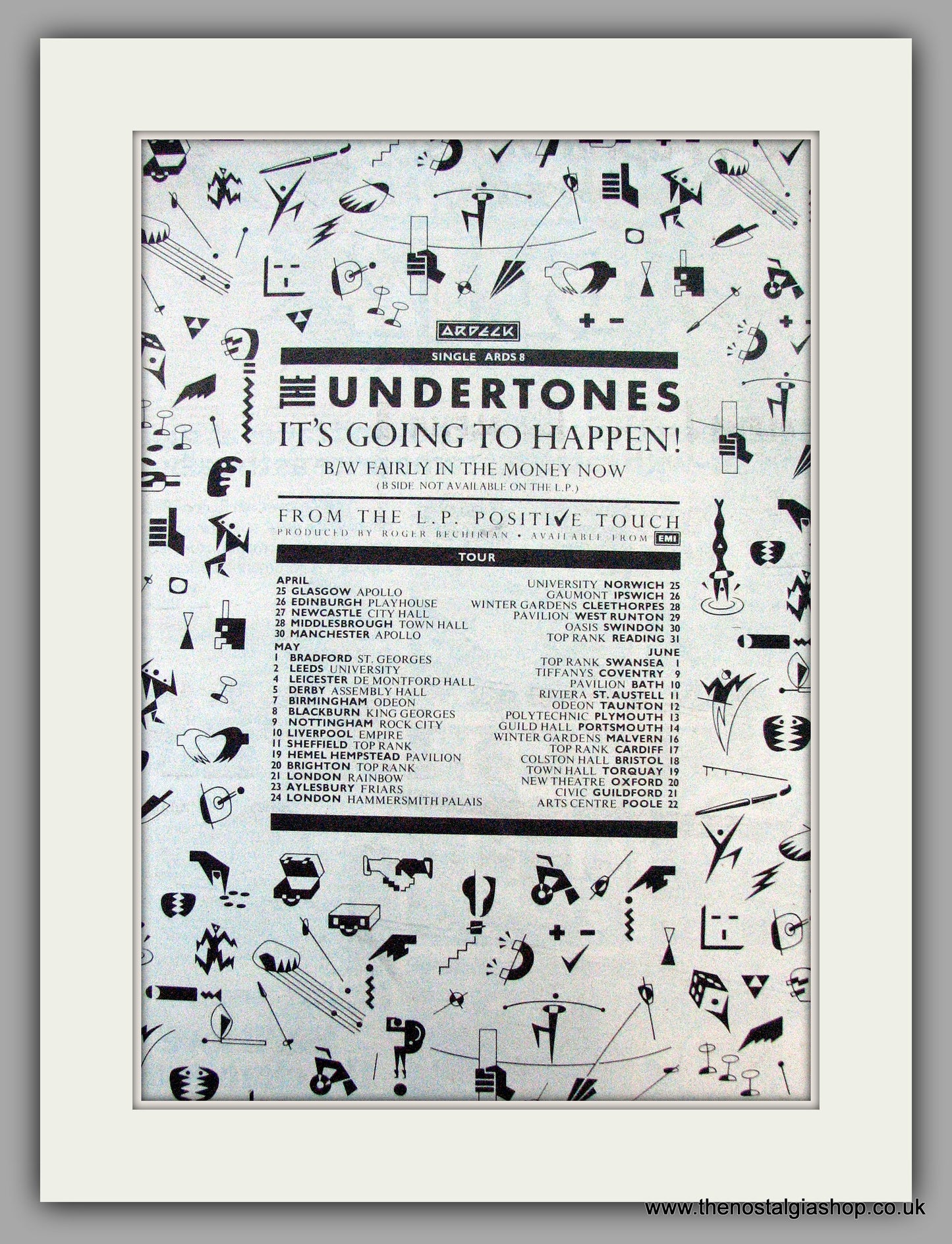 Undertones. UK Tour Dates. Vintage Advert 1981 (ref AD9856)