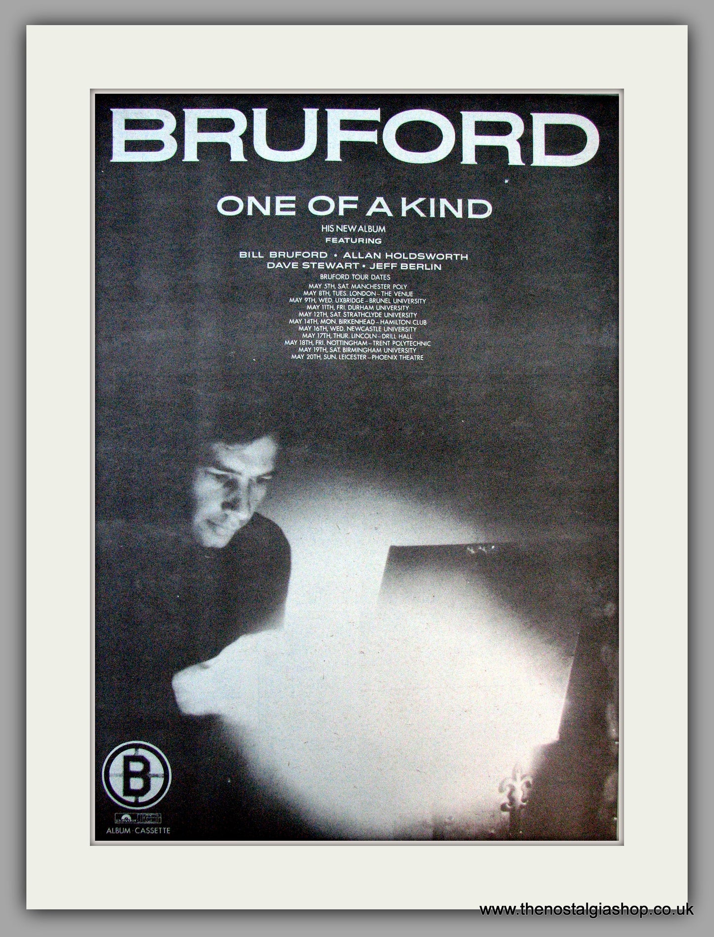 Bruford. One Of A Kind. UK Tour Dates. Vintage Advert 1979 (ref AD9895)