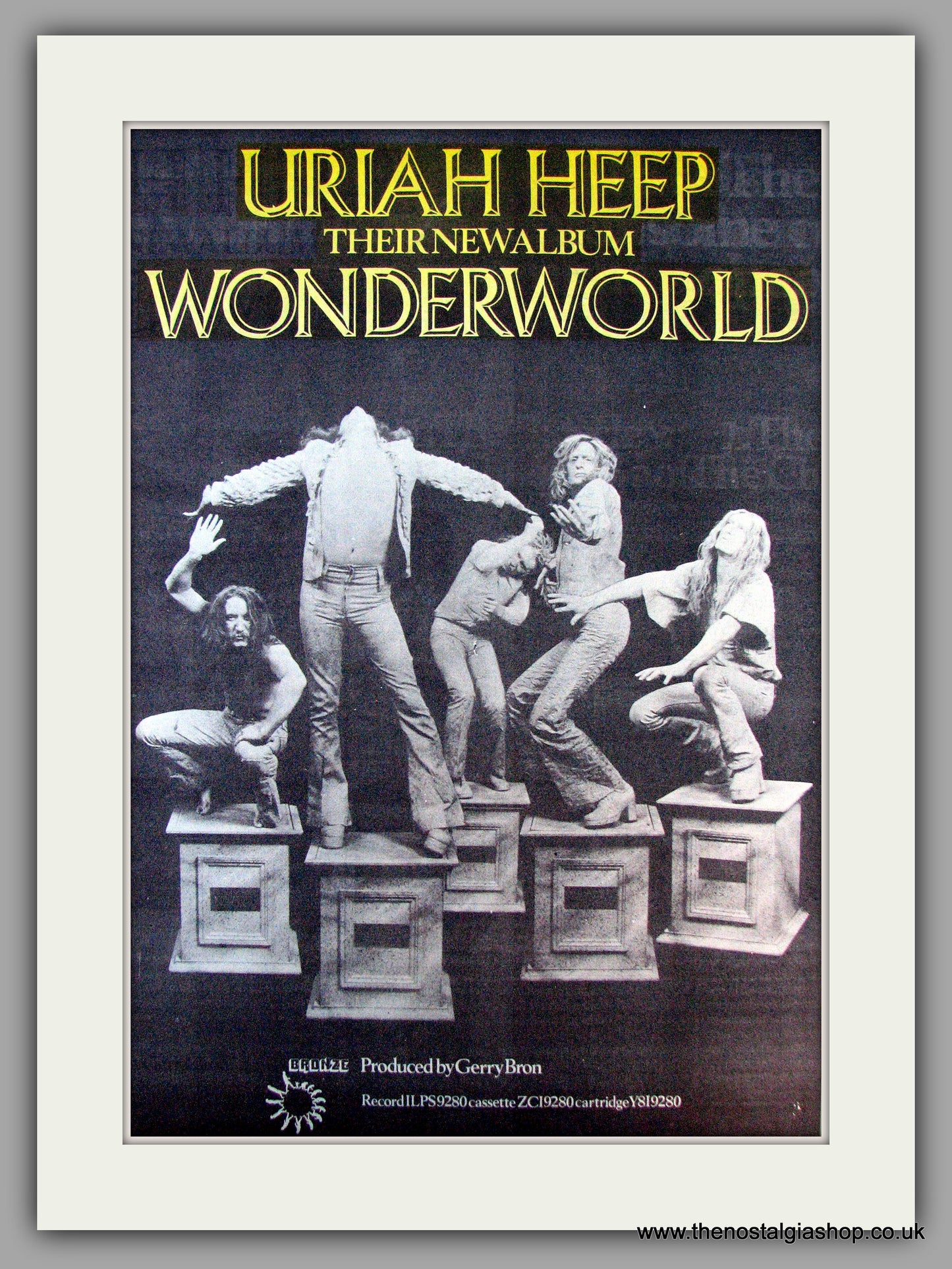 Uriah Heep. Wonderworld. Vintage Advert 1974 (ref AD9898)