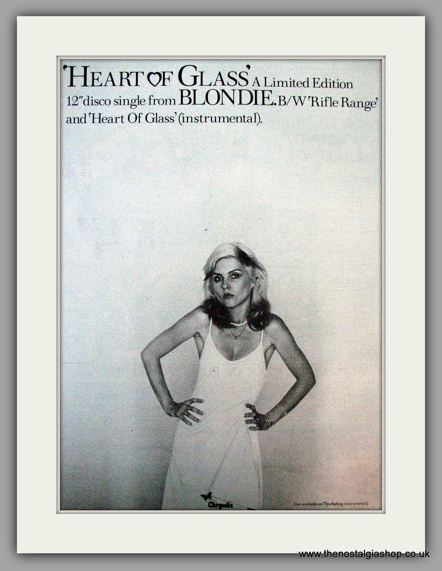 Blondie. Heart of Glass. Vintage Advert 1979 (ref AD9905)