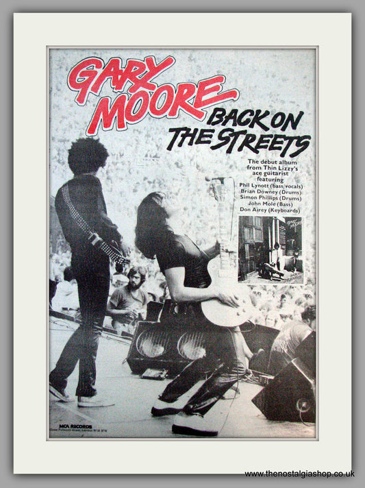 Gary Moore. Back On The Streets. Vintage Advert 1978 (ref AD9907)