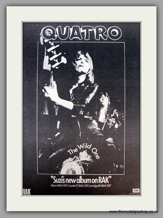 Suzi Quatro. The Wild One. Vintage Advert 1974 (ref AD9921)