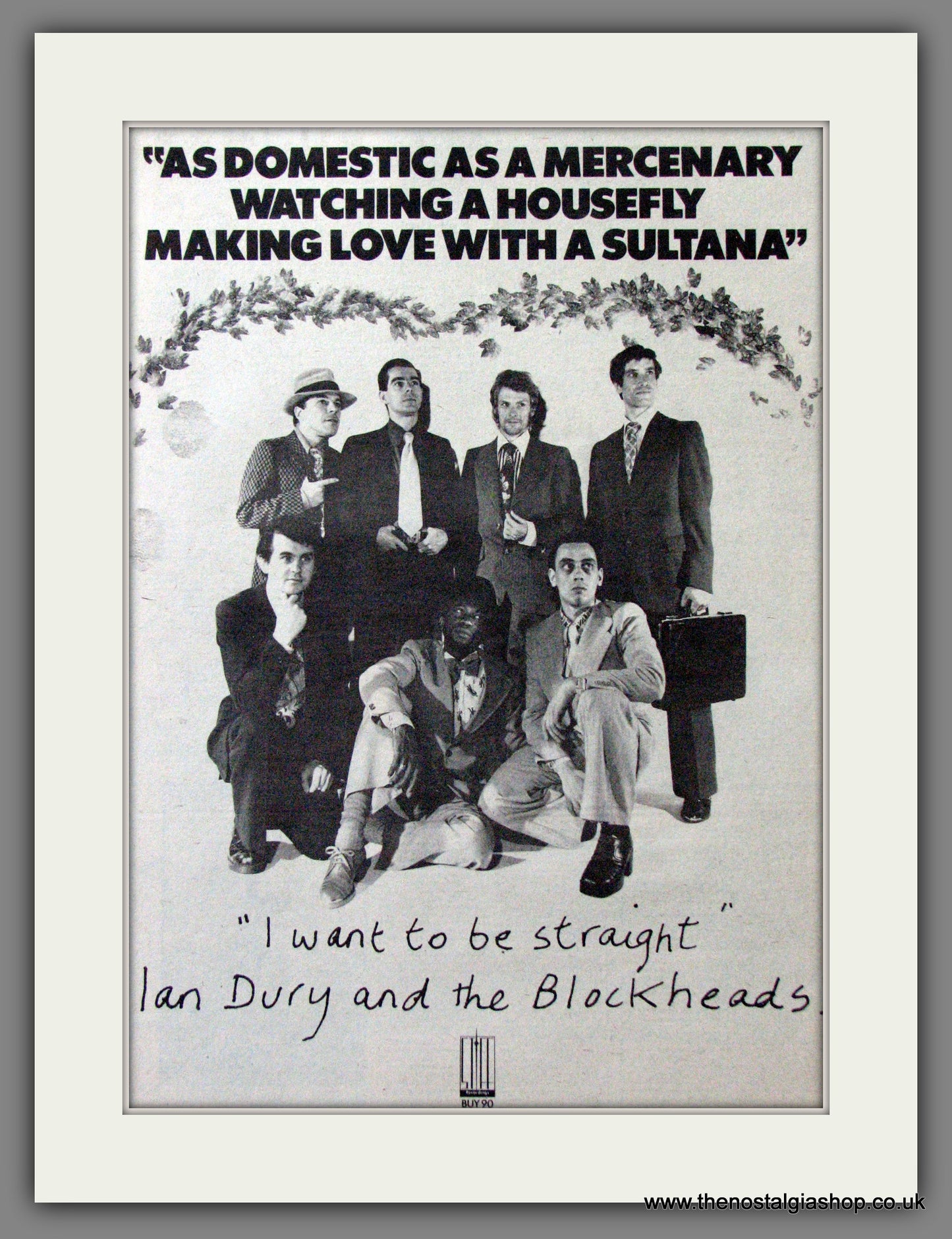 Ian Dury. I Want To Be Straight. Original Advert 1980 (ref AD12113)