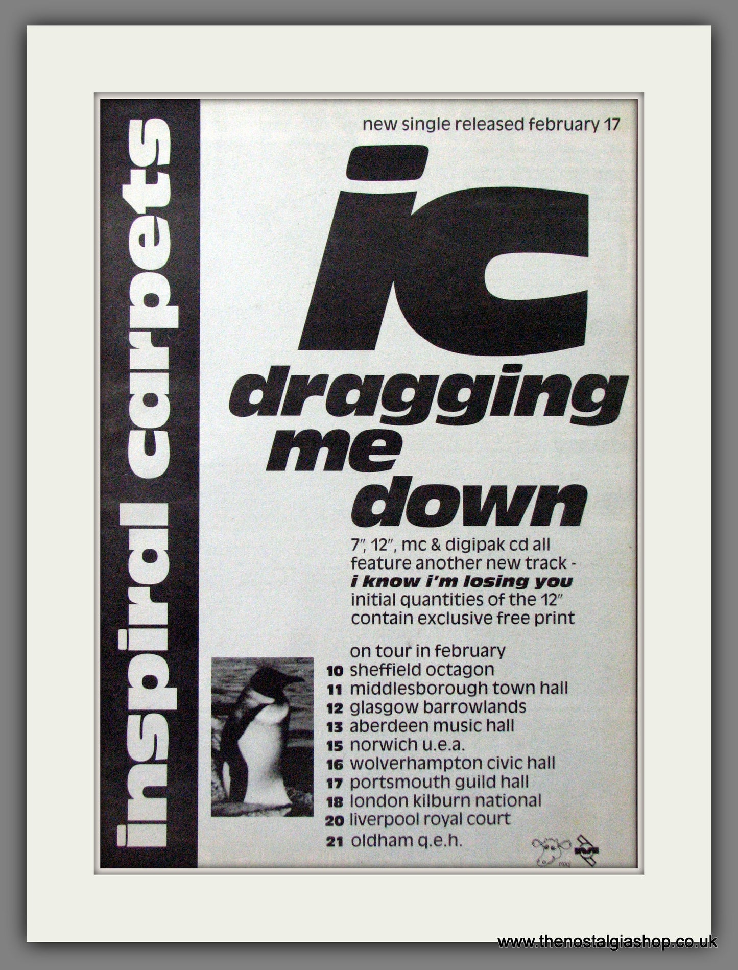 Inspiral Carpets. Dragging Me Down. Original Advert 1992 (ref AD12164)