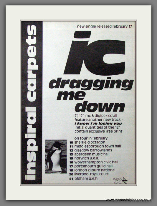 Inspiral Carpets. Dragging Me Down. Original Advert 1992 (ref AD12164)