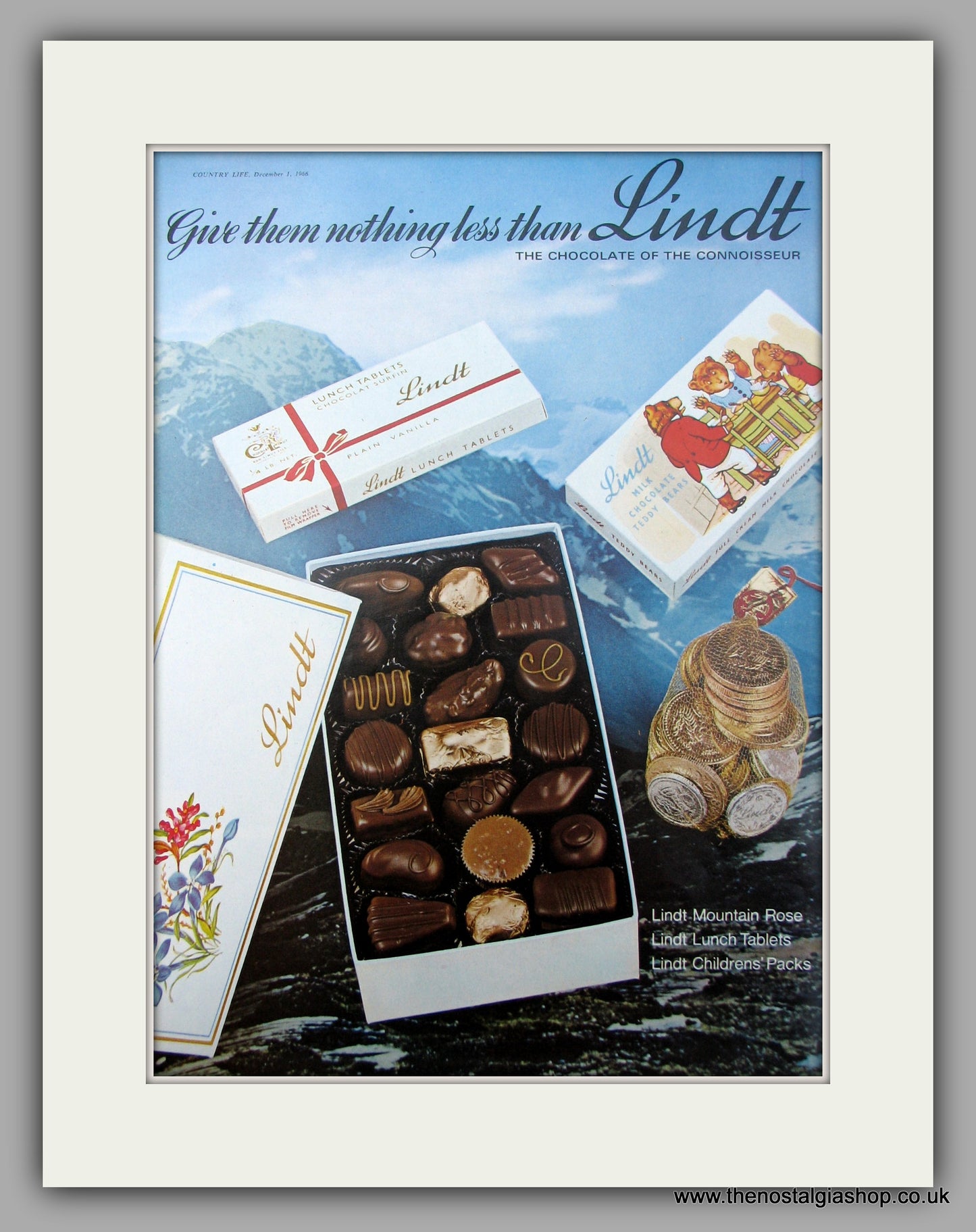 Lindt Chocolates. Original Advert 1966 (ref AD9935)