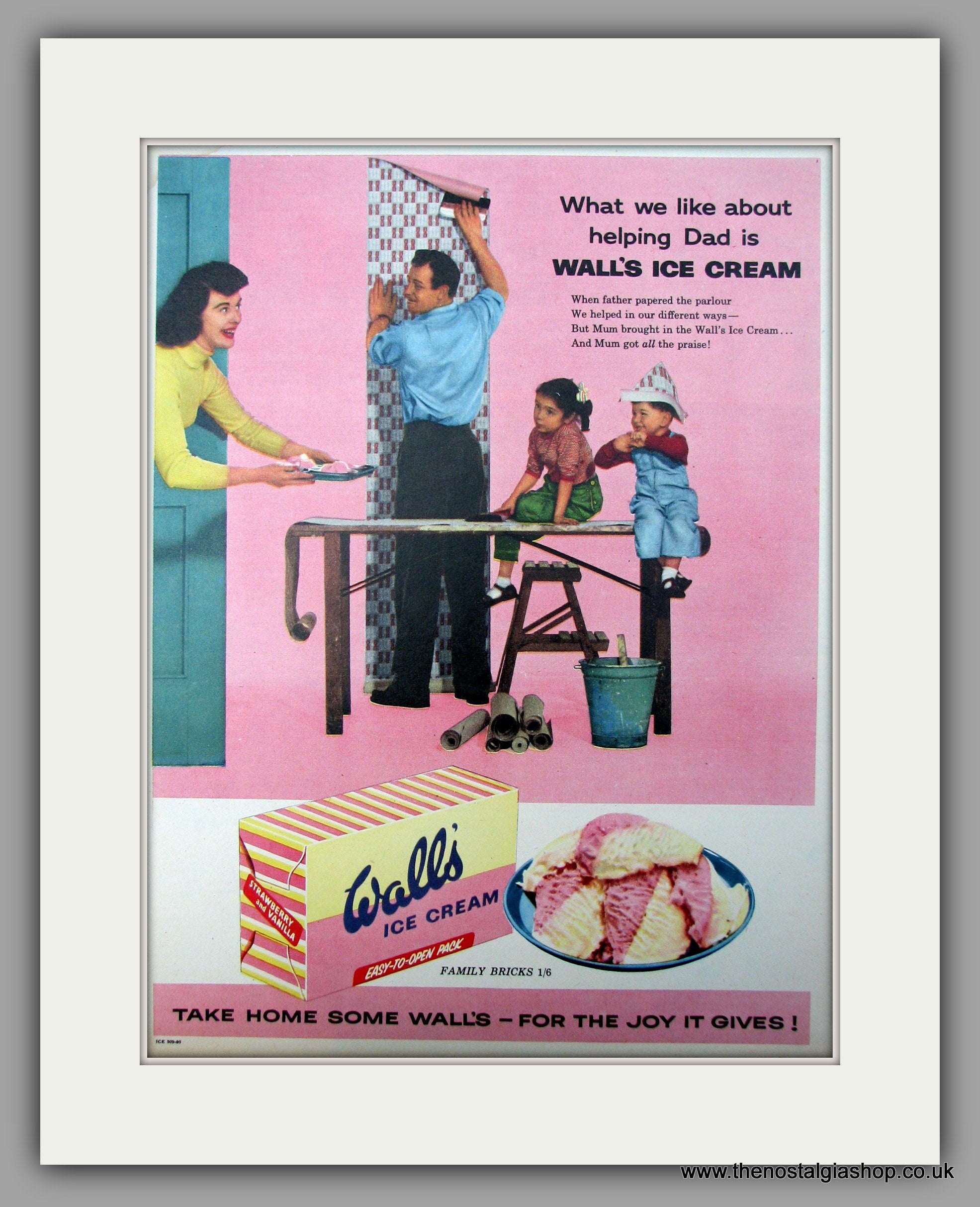 Wall's Ice Cream. Original Advert 1957 (ref AD10004) – The Nostalgia Shop