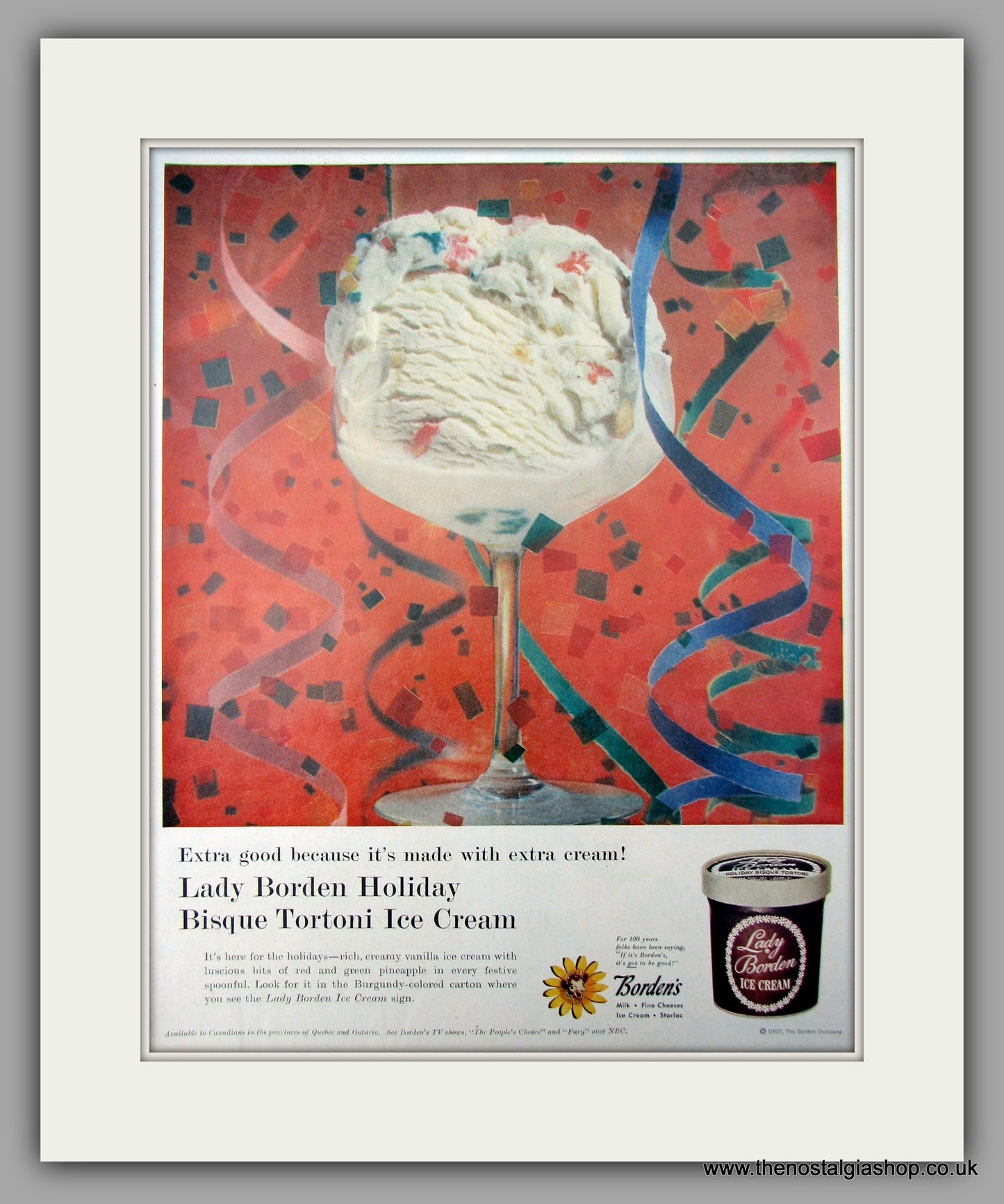 Lady Borden Ice Cream. Original Advert 1957 (ref AD10006)