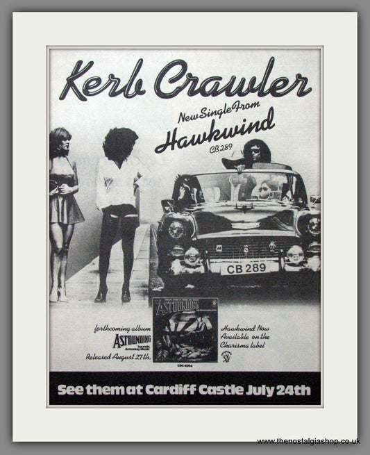 Hawkwind. Kerb Crawler. Original Advert 1976 (ref AD12179)