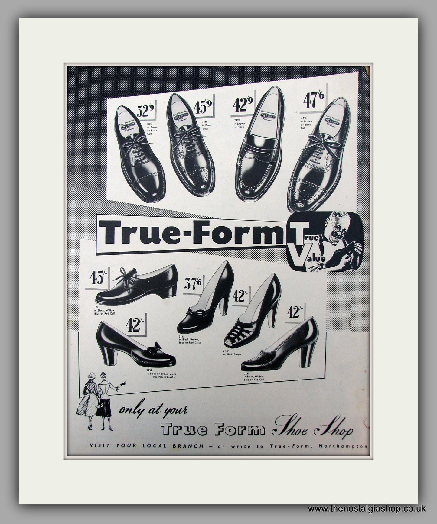 Tru-Form Shoes.  Original advert 1954 (ref AD10058)