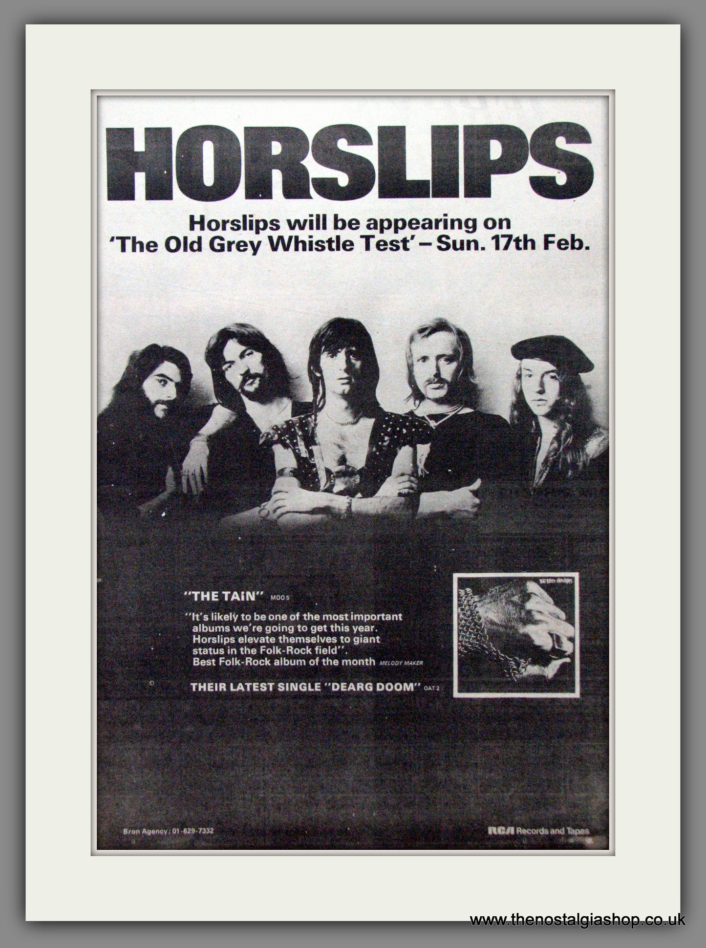 Horslips. The Tain. Original Advert 1974 (ref AD12181)