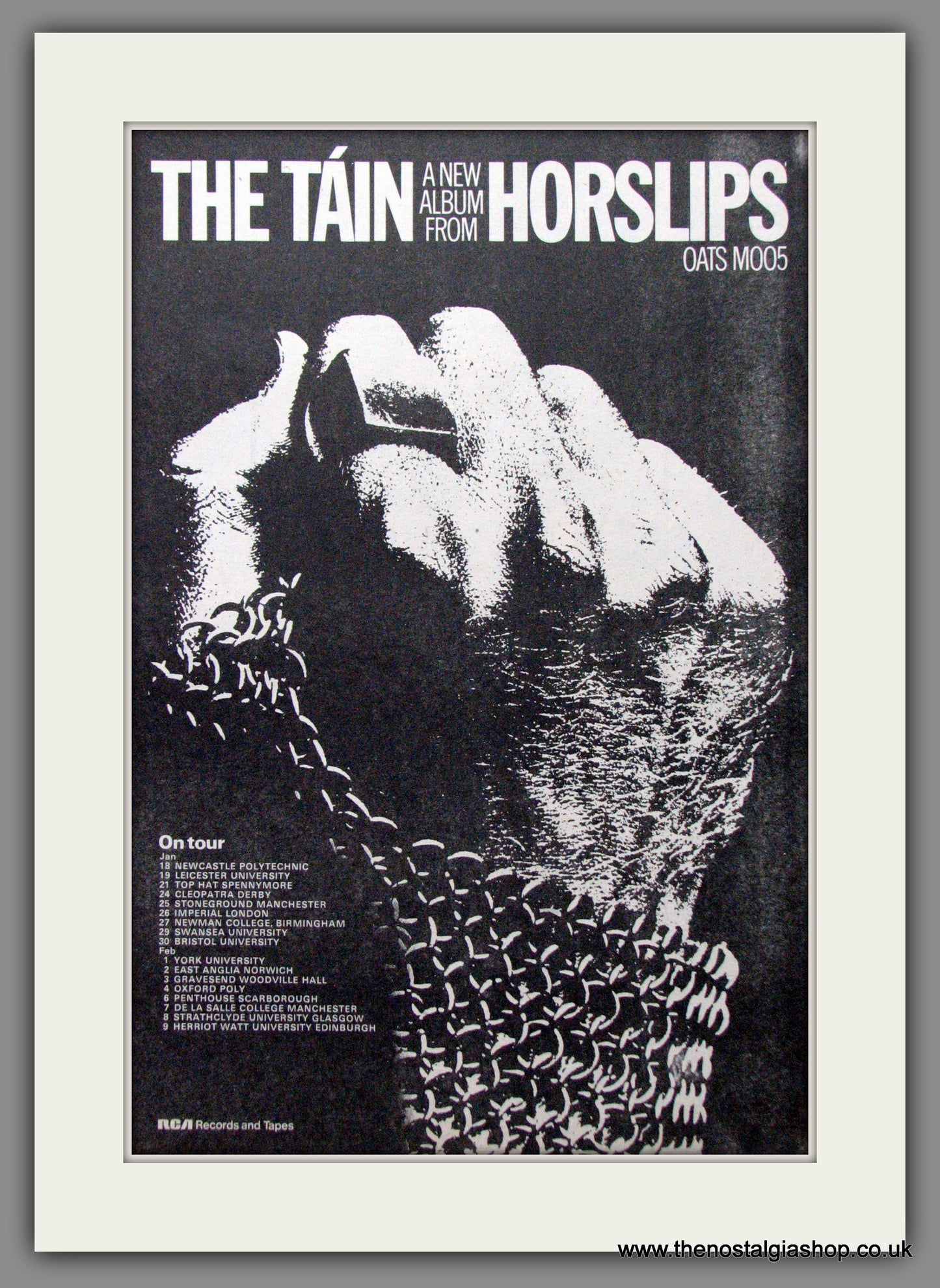 Horslips. The Tain. UK Tour Dates. Original Advert 1974 (ref AD12185)