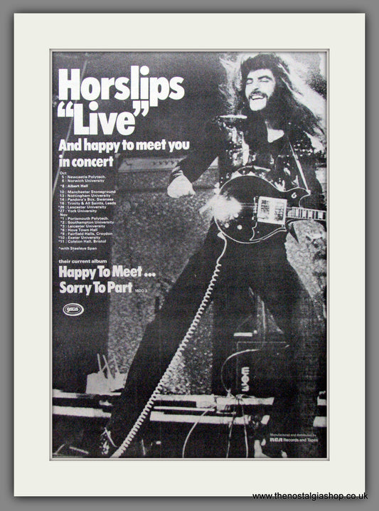 Horslips. Happy To Meet You. UK Tour Dates. Original Advert 1973 (ref AD12186)