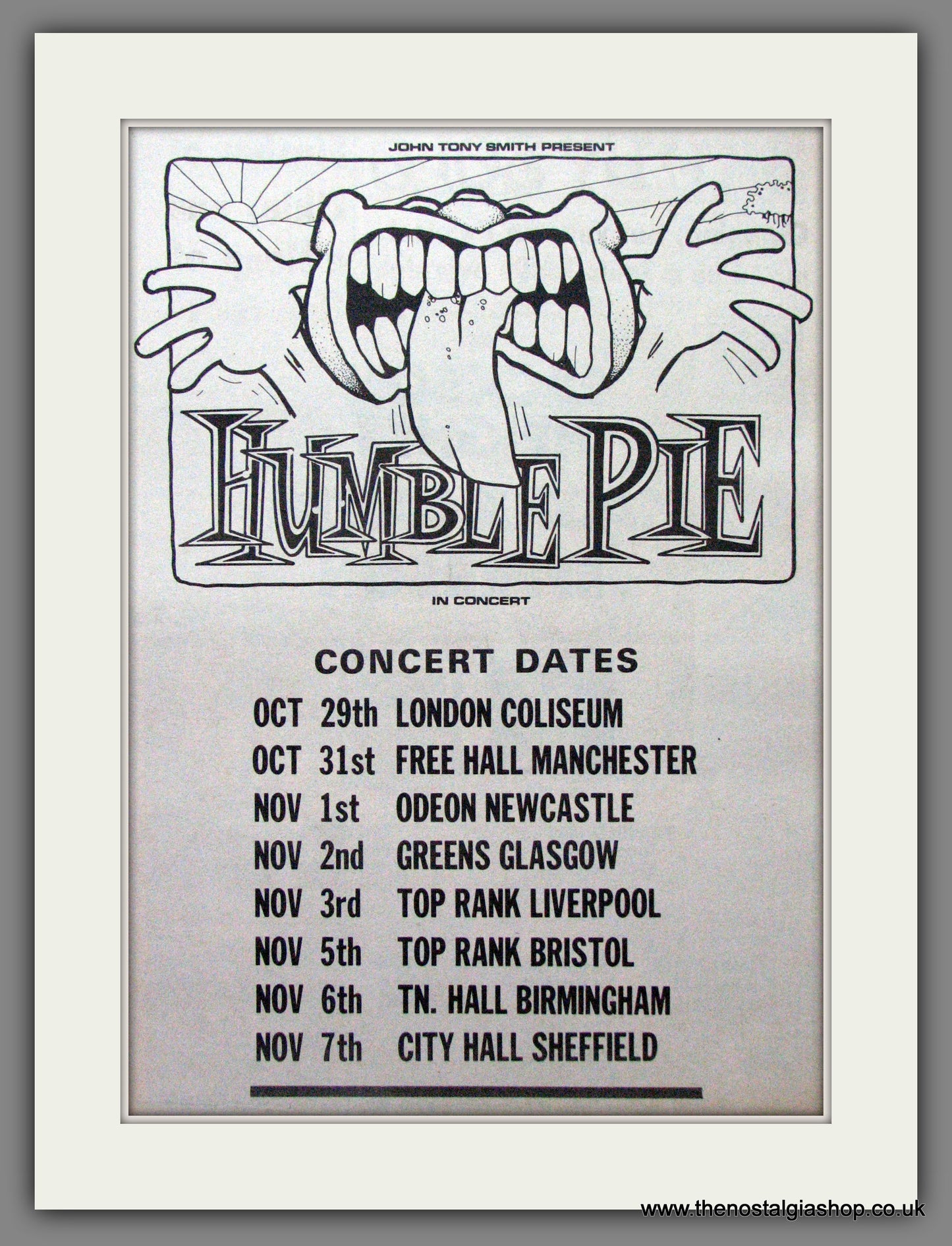 Humble Pie. UK Tour. Original Advert 1972 (ref AD12193)