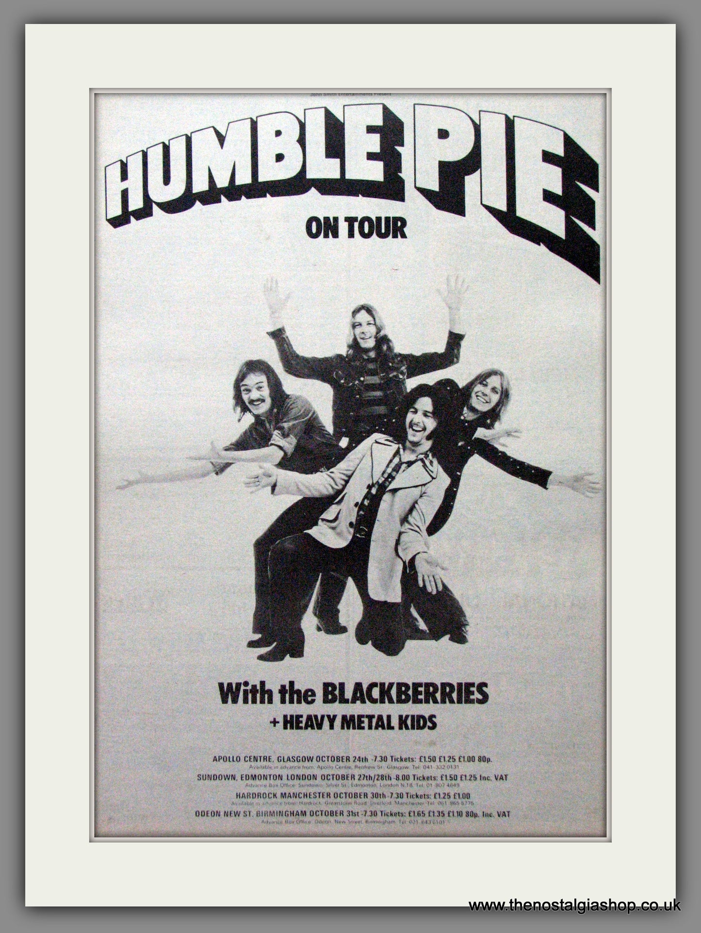 Humble Pie. UK Tour. Original Advert 1973 (ref AD12194)