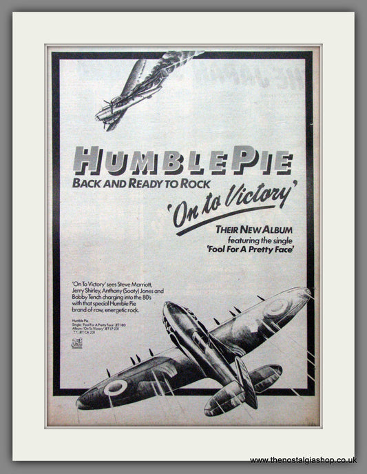 Humble Pie. On To Victory. Original Advert 1980 (ref AD12197)