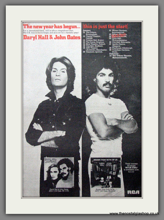 Hall and Oates. UK Tour Dates. Original Advert 1977 (ref AD12205m)