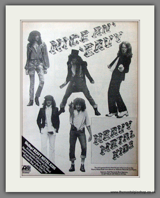 Heavy Metal Kids. Nice An' Eavy. Original Advert 1974 (ref AD12214)