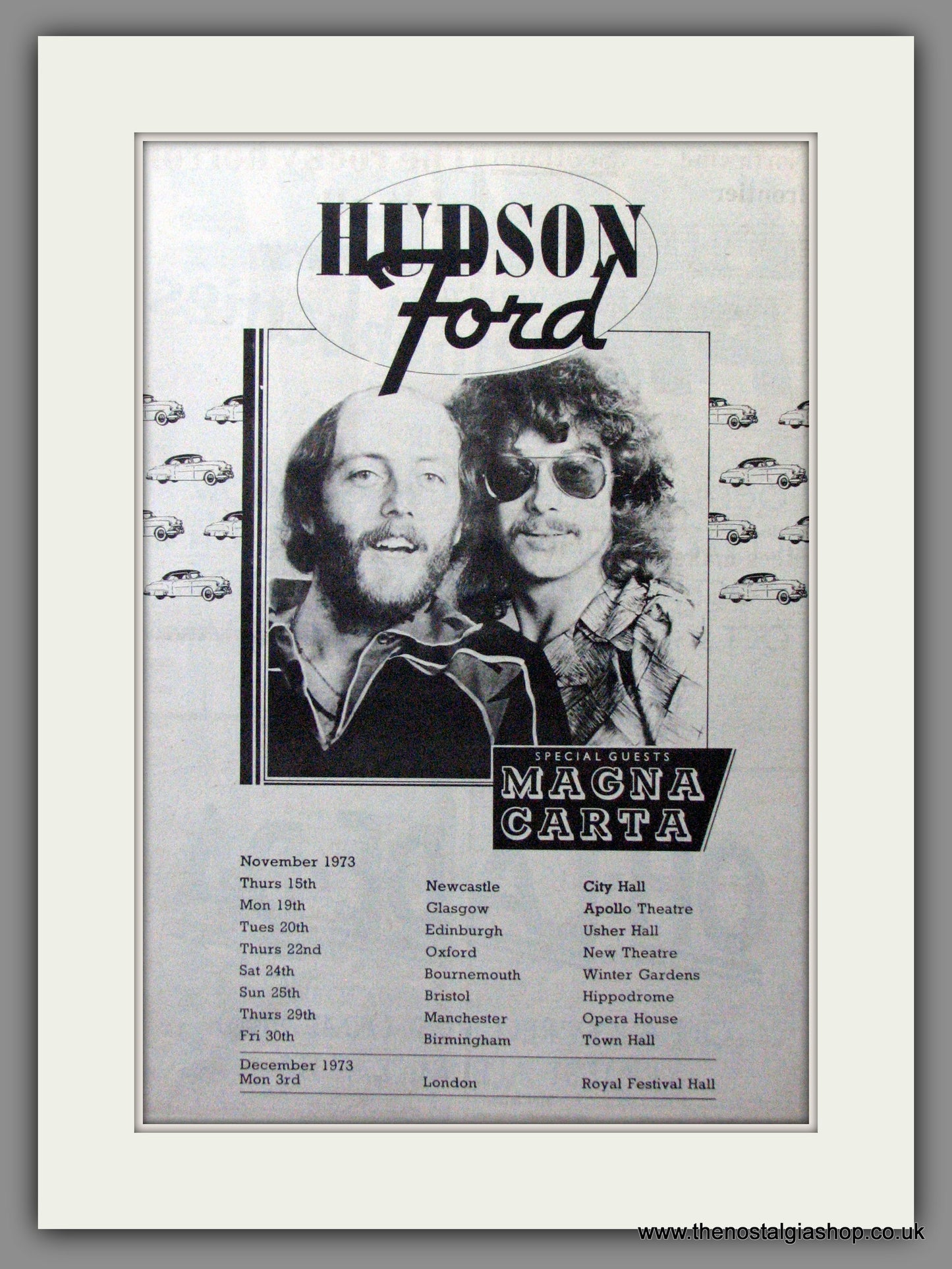 Hudson Ford on tour with Magna Carter. Original Advert 1973 (ref AD12217)