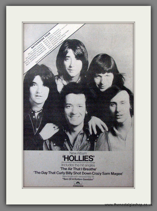 Hollies. UK Tour Dates. Original Advert 1974 (ref AD12223)