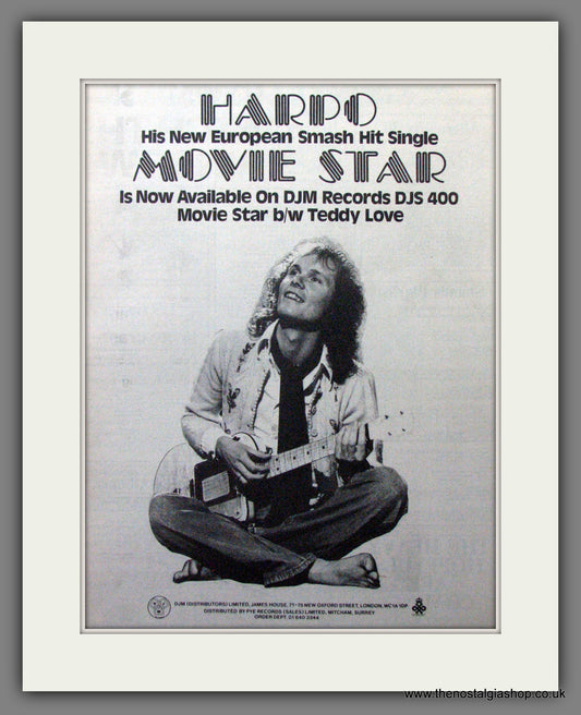 Harpo. Movie Star. Original Advert 1976 (ref AD12225)