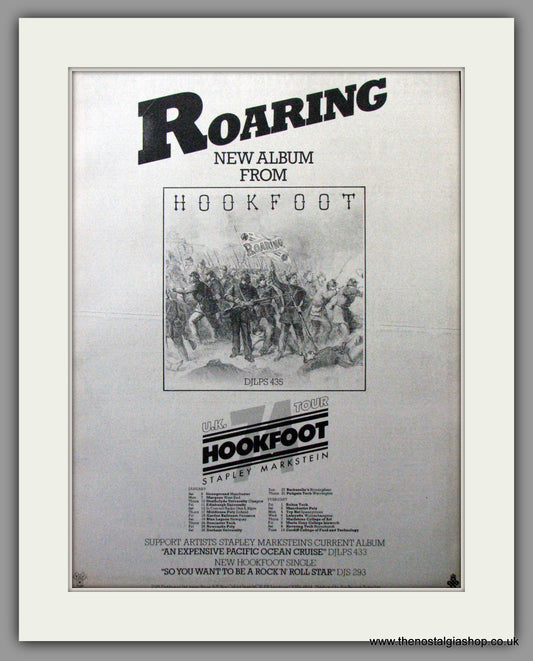 Hookfoot. Roaring. UK Tour Dates. Original Advert 1974 (ref AD12226)