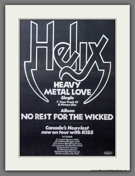 Helix. Heavy Metal Love. Original Advert 1983 (ref AD12231)