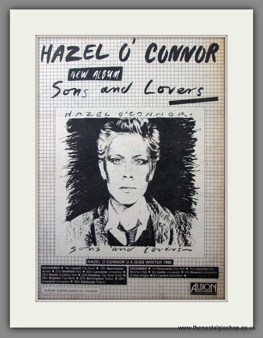 Hazel O'Connor. Sons And Lovers. Original Advert 1980 (ref AD12234)