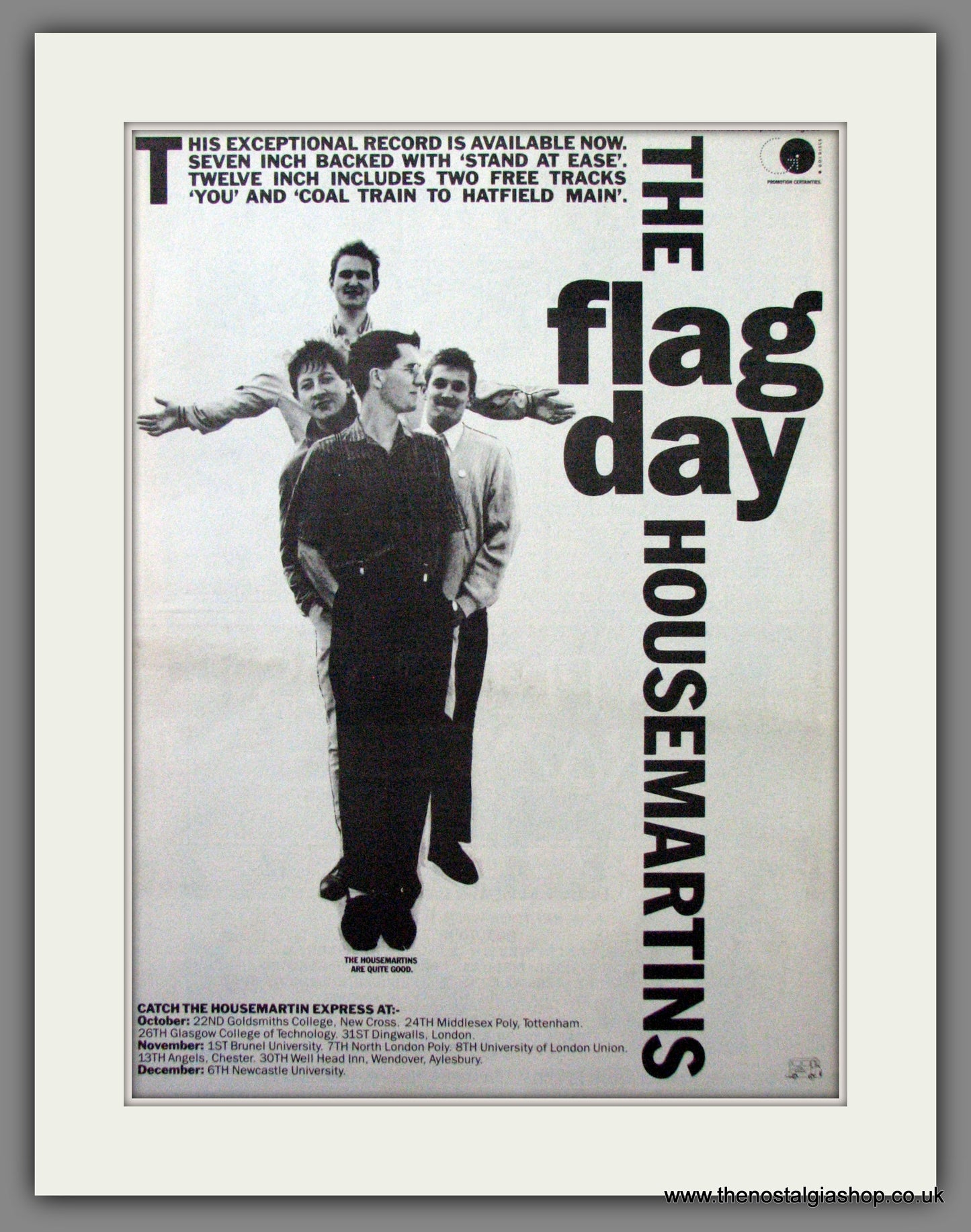 Housemartins. Flag Day. UK Tour Dates. Original Advert 1985 (ref AD12238)